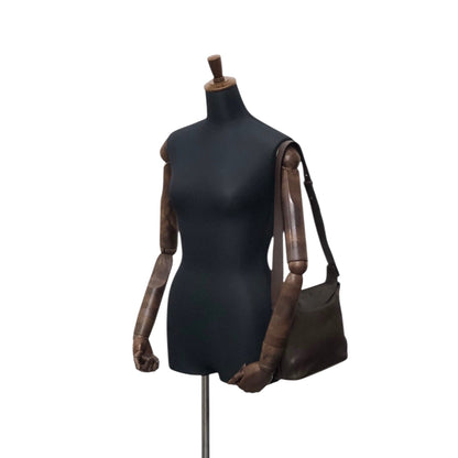 LOEWE Logo Embossed Shoulder bag Brown Vintage kv866j