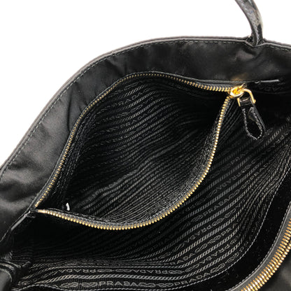 PRADA Triangle Logo Shoulder bag Totebag Black Vintage kv3efh