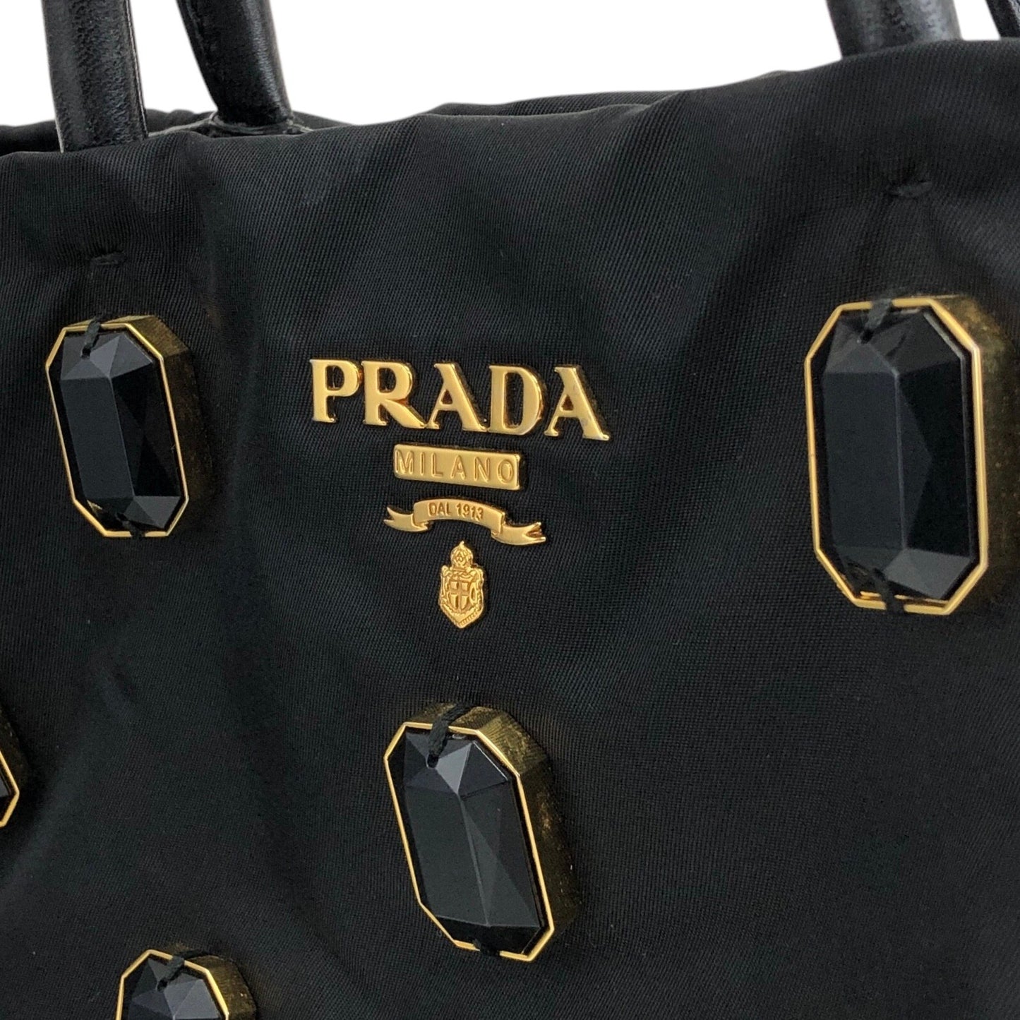 PRADA Logo Shoulder bag Totebag Black Vintage autmuy