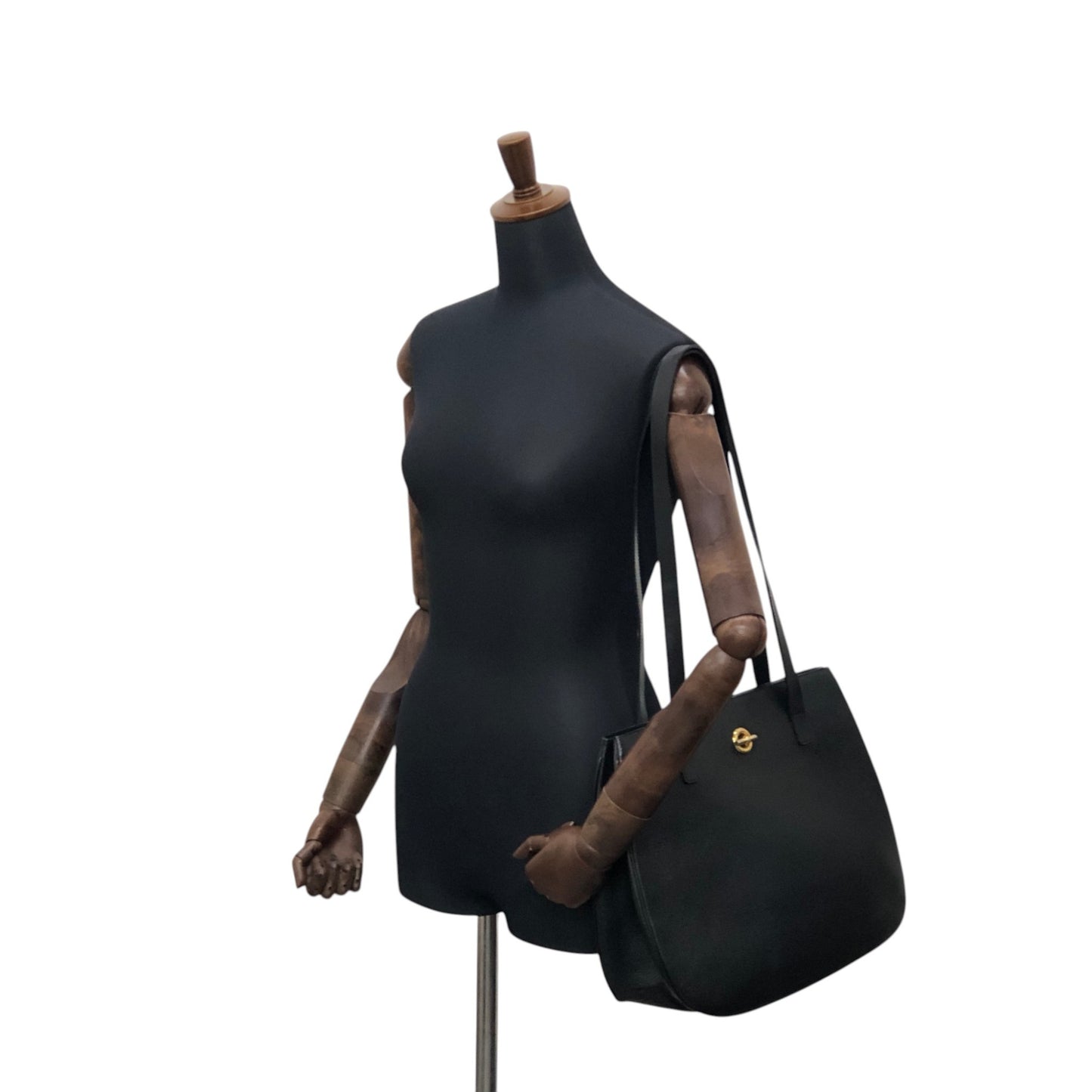 CELINE Toggle Clasp Handbag Totebag Black Vintage vaw4nd