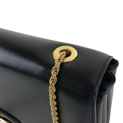 CELINE Blason Chain Shoulder bag Black Vintage 8tu6wa