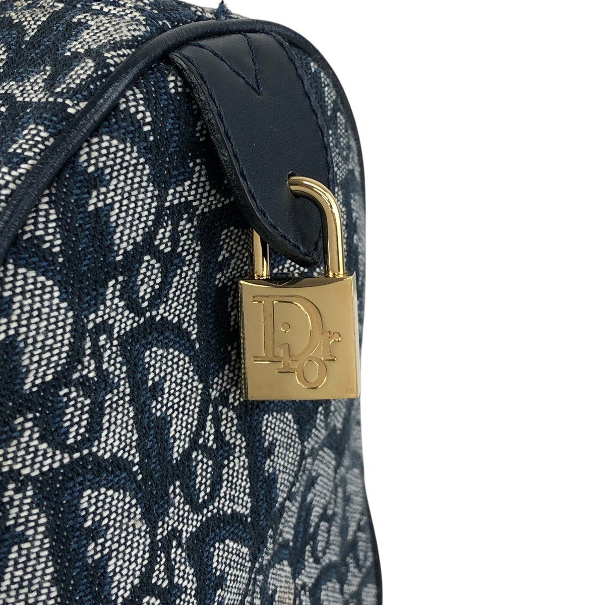 Christian Dior Trotter Small Boston bag Handbag Navy Vintage nt87zs