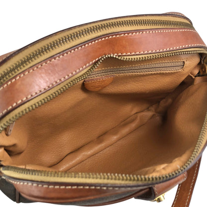 CELINE Macadam Gancini Shoulder bag Brown Vintage jcyy3u