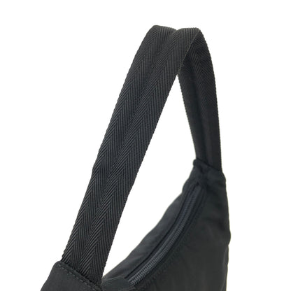 PRADA Triangle Logo Nylon Handbag Hobobag Black Vintage 7rgvu7