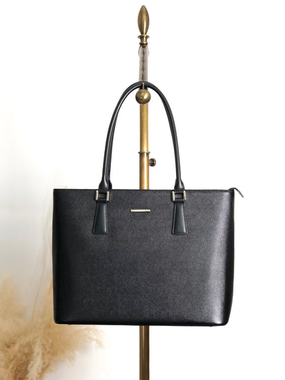 BURBERRY Logo Handbag Totebag Black Vintage behneb