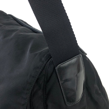 PRADA Triangle Logo Double Pocket Nylon Shoulder bag Black Vintage rnrirz