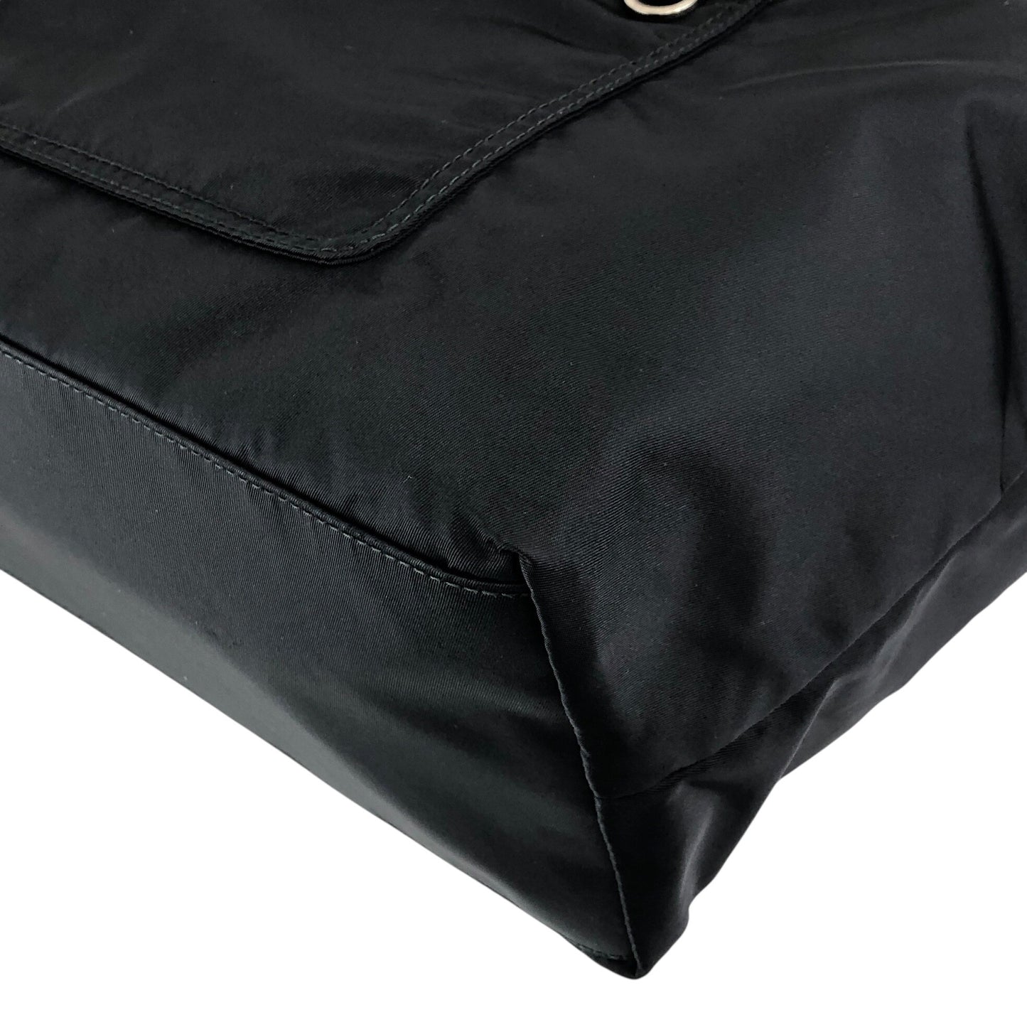 PRADA Triangle Logo Front Pocket Totebag Black Vintage p2sa5n