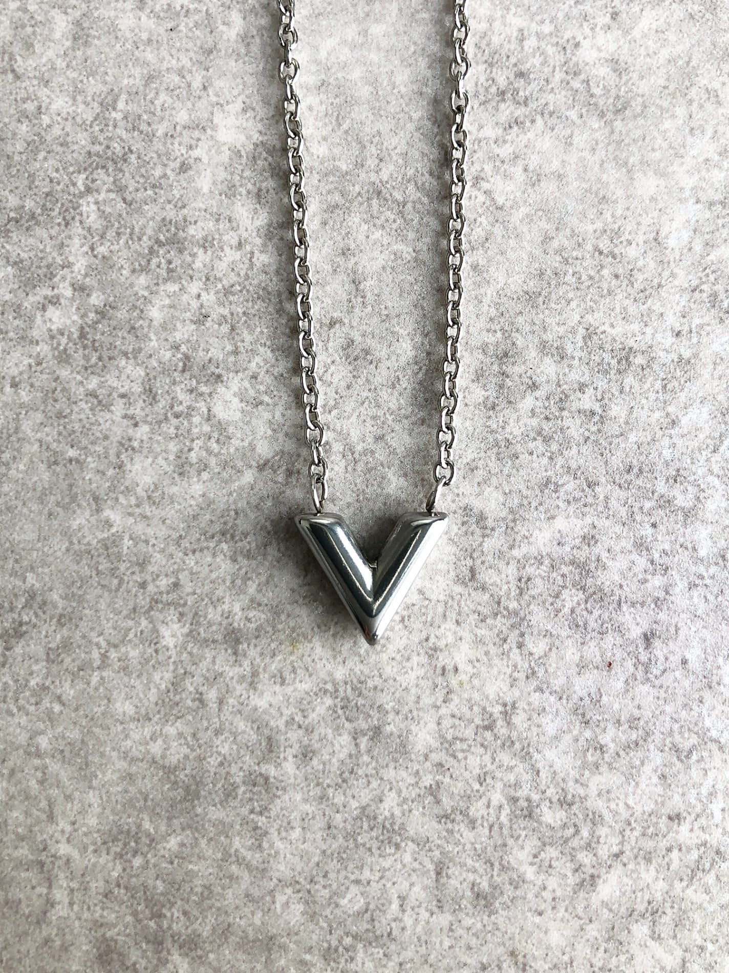 LOUIS VUITTON Necklace Silver Vintage wttc8c