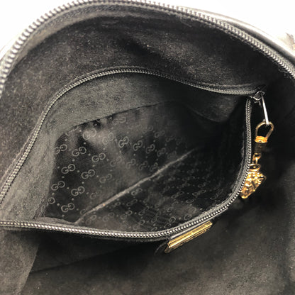 GUCCI Logo Leather Crossbody Shoulder bag Black Vintage xmntn8