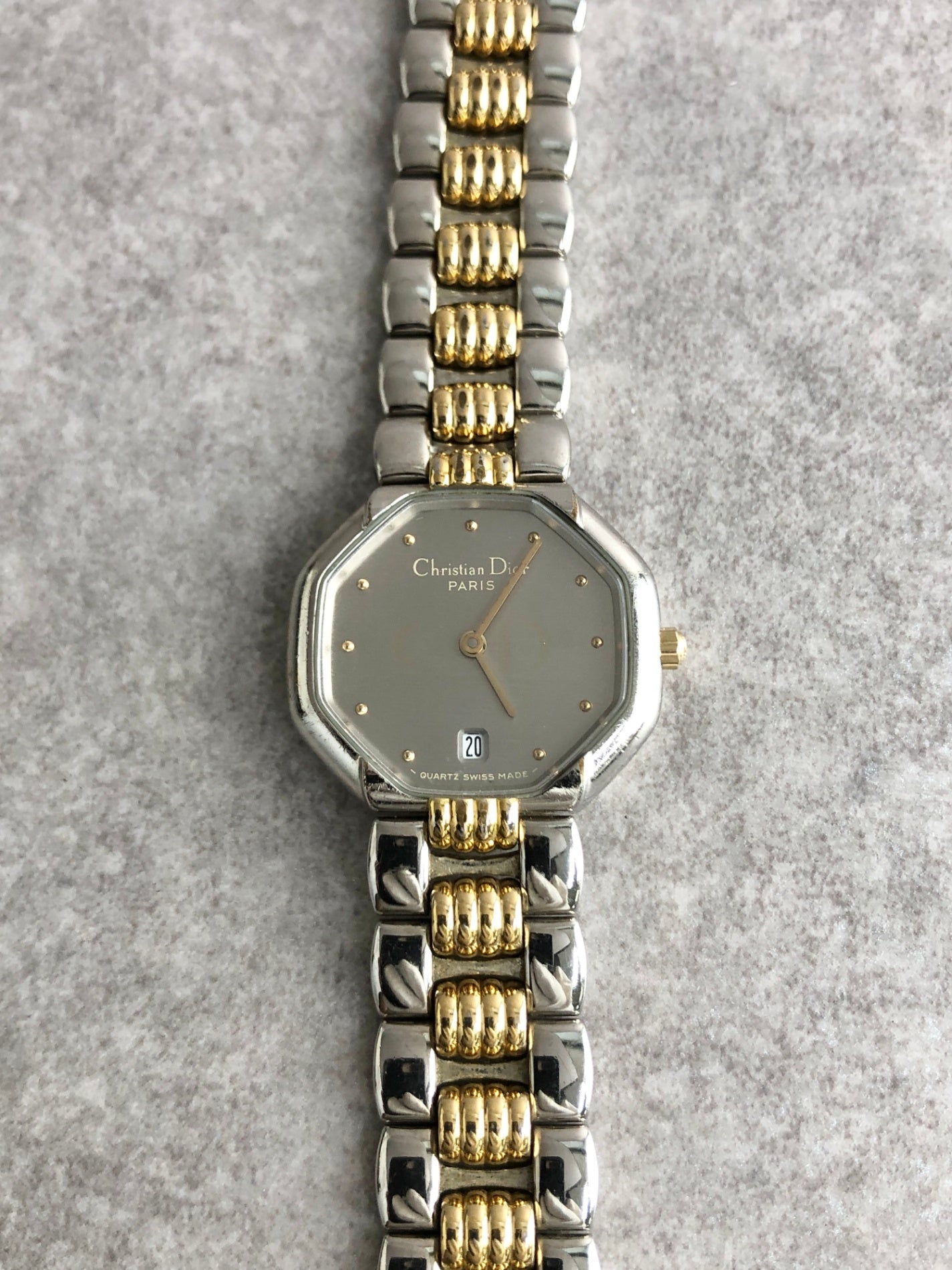 Christian Dior Octagon Quartz Watch Gold 48.203 Vintage s6cej8