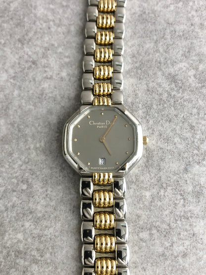 Christian Dior Octagon Quartz Watch Gold 48.203 Vintage s6cej8