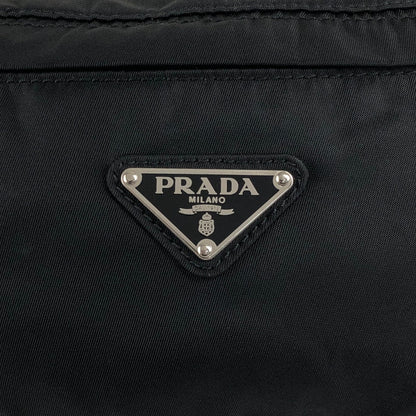PRADA Tessuto Triangle Logo Sling bag Black Vintage zrmm8e