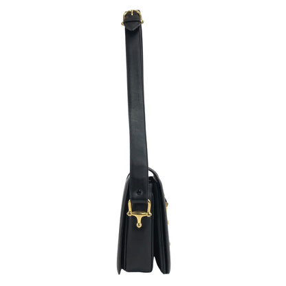 CELINE Horse Carriage Shoulder bag Black Vintage tinnie
