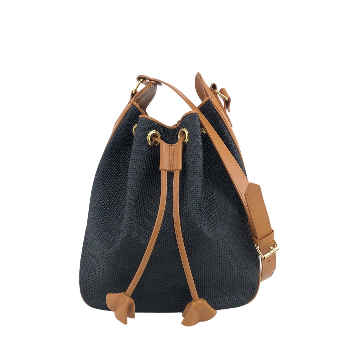 Yves Saint Laurent Drawstring Shoulder bag Black Vintage bnv4u7