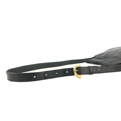 LOEWE Anagram Leather Drawstring Shoulder bag Black Vintage hzn8br