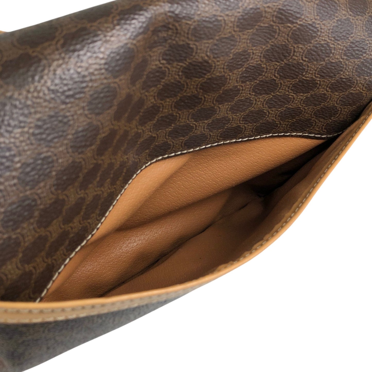 CELINE Macadam Horse Bit Shoulder bag Brown Vintage jdj37k