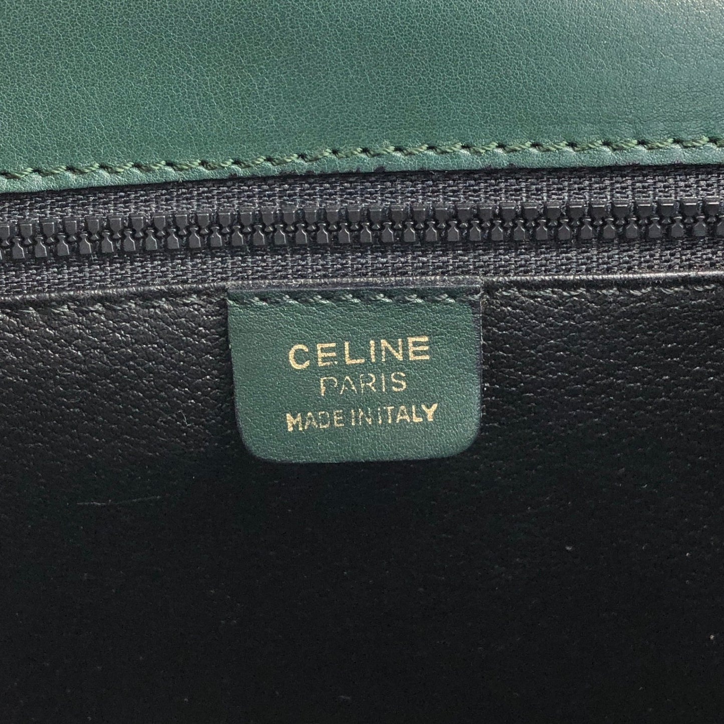 CELINE Gancini Shoulder bag Green Vintage 5xwwza
