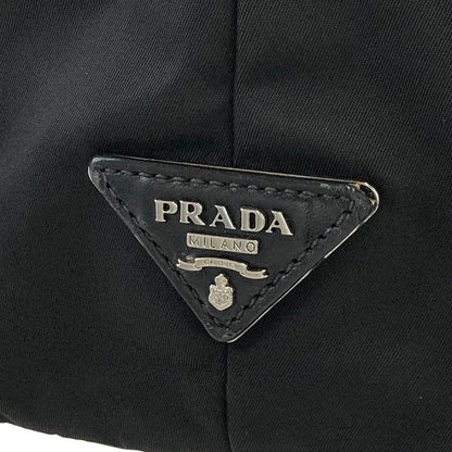 PRADA Triangle Logo Logo Motif Nylon Reversible Handbag Black Vintage arvf8t