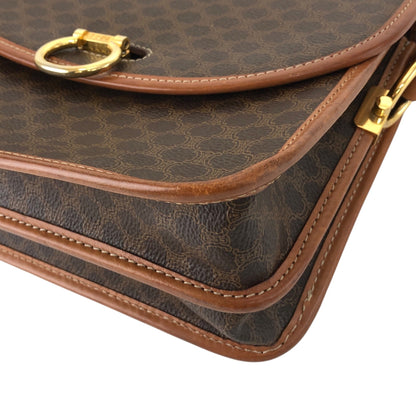CELINE Macadam Horse Bit Shoulder bag Brown Vintage 3w54jc
