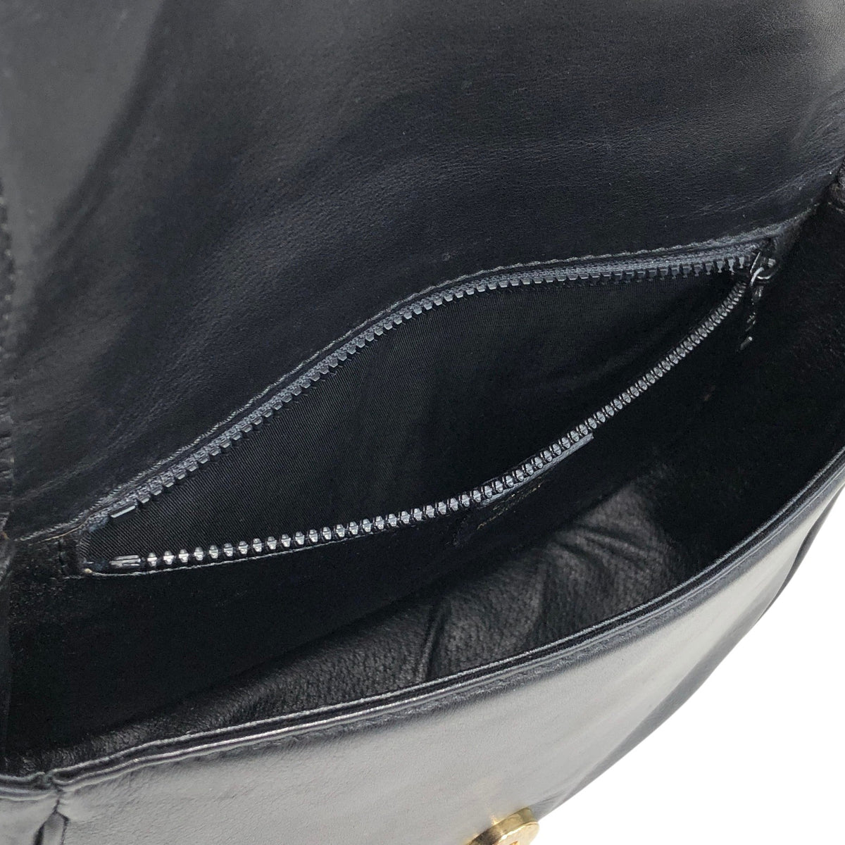 CELINE Gancini Shoulder bag Black Vintage b3ugaa