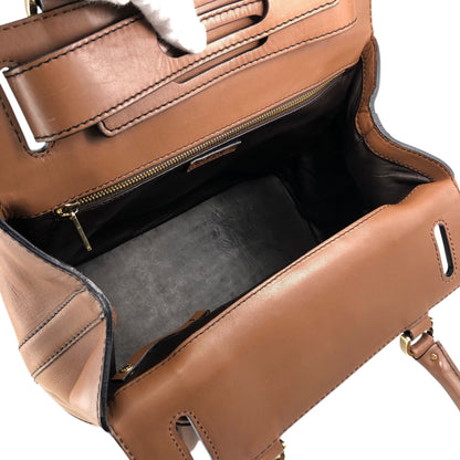 LOEWE Turn Lock Handbag Brown Vintage u4bec7