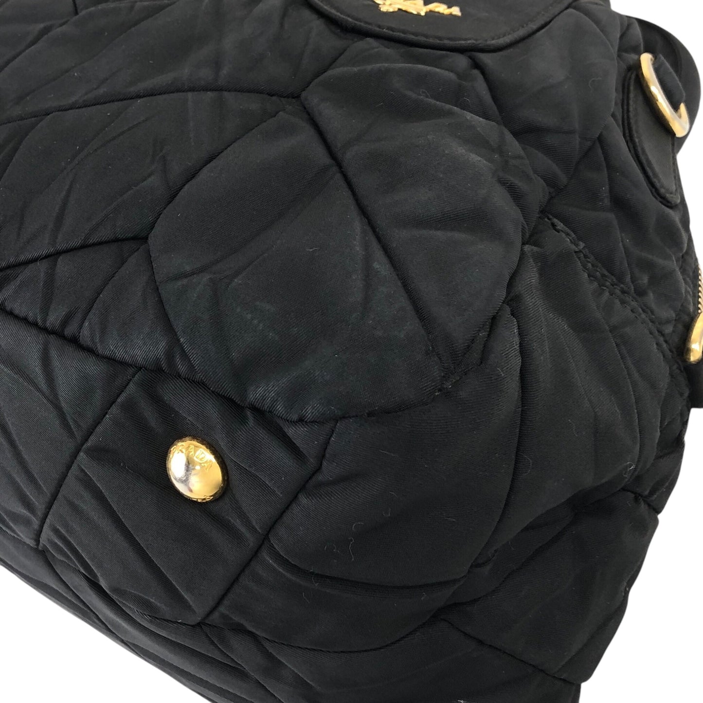 PRADA Logo Two-way Handbag Shoulder bag Black Vintage aw3e2f