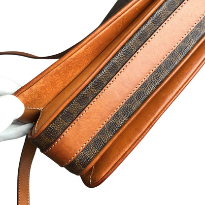 CELINE Macadam Horseshoe Shoulder bag Brown Vintage pep636