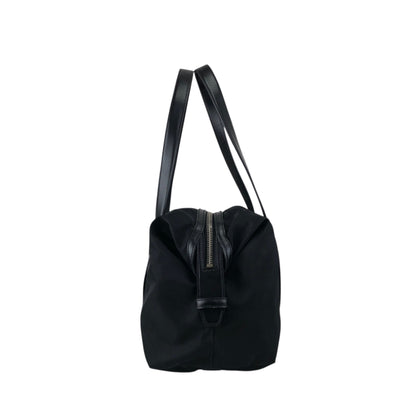 PRADA Tessuto Triangle Logo Small Boston bag Handbag Black Vintage kg2zxs