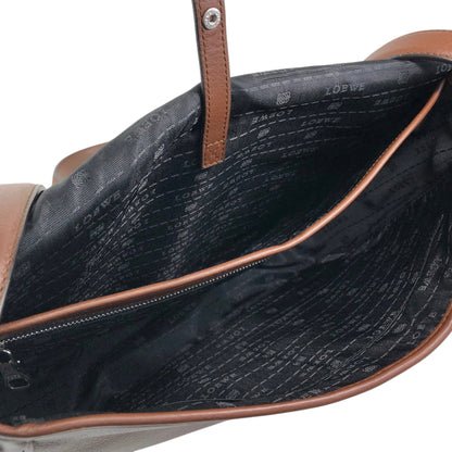LOEWE Logo Embossed Shoulder bag Brown Vintage 7c7s5w
