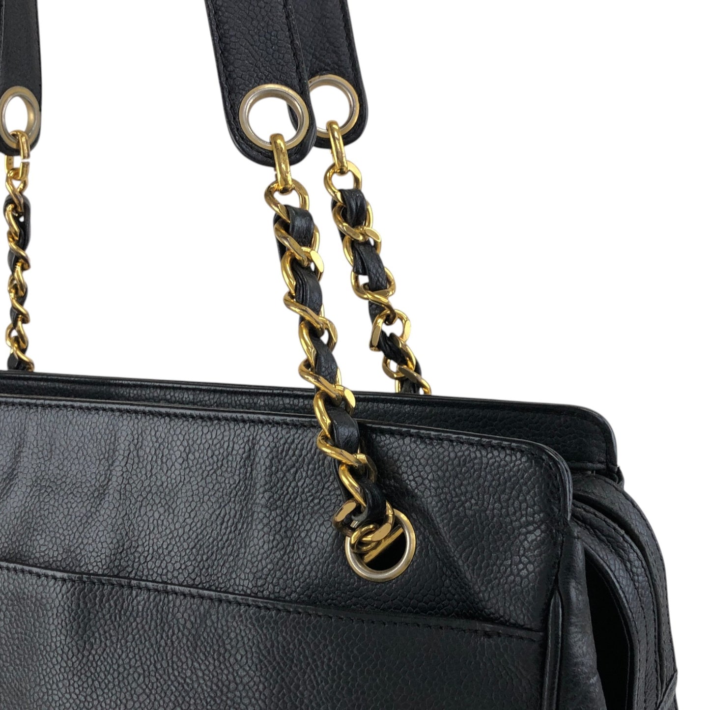 CHANEL Coco Mark Chain Shoulder bag Black Vintage gph8sd