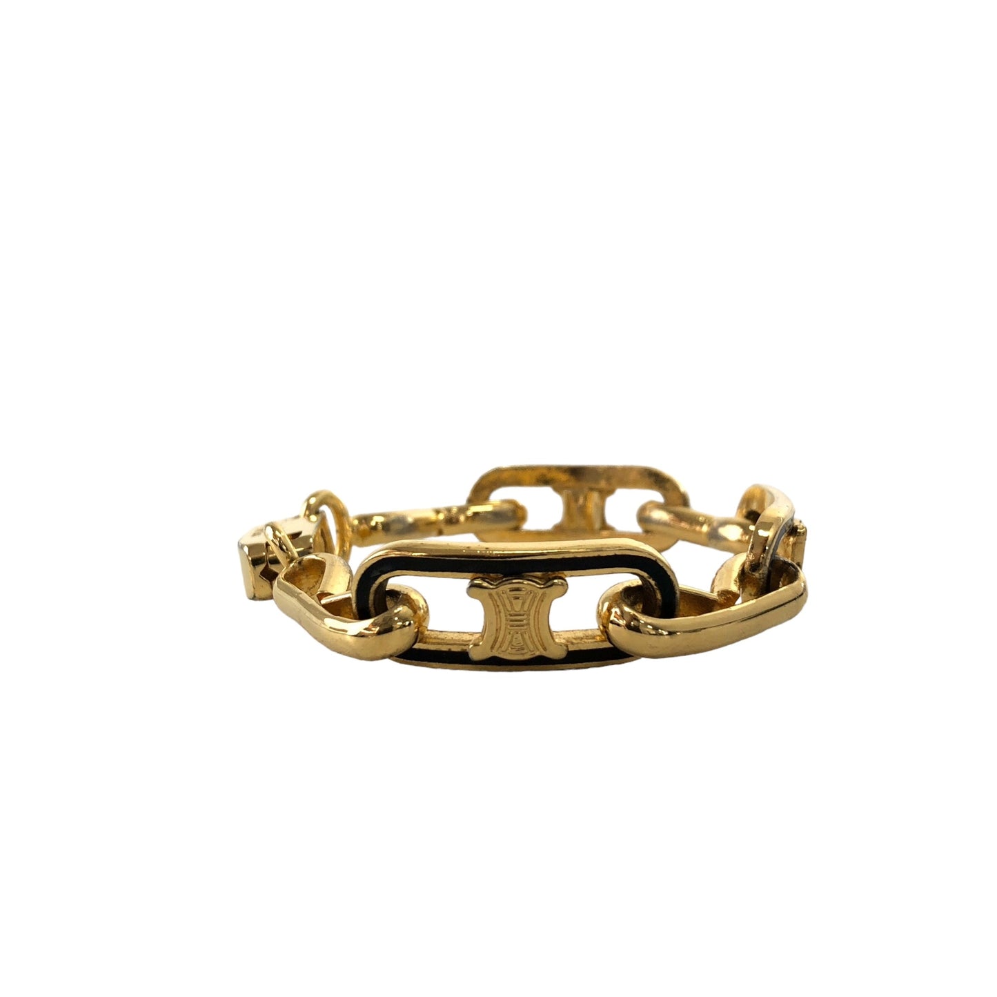 CELINE Blason Bracelet Gold Vintage ivp6ia