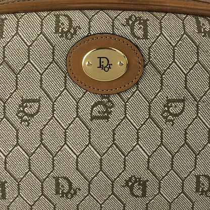 Christian Dior Honeycomb Pattern Shoulder bag Beige Vintage 72arme