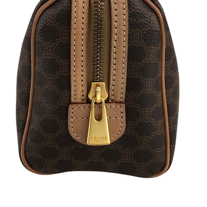 CELINE Macadam Two-way Handbag Shoulder bag Brown Vintage jjjan3