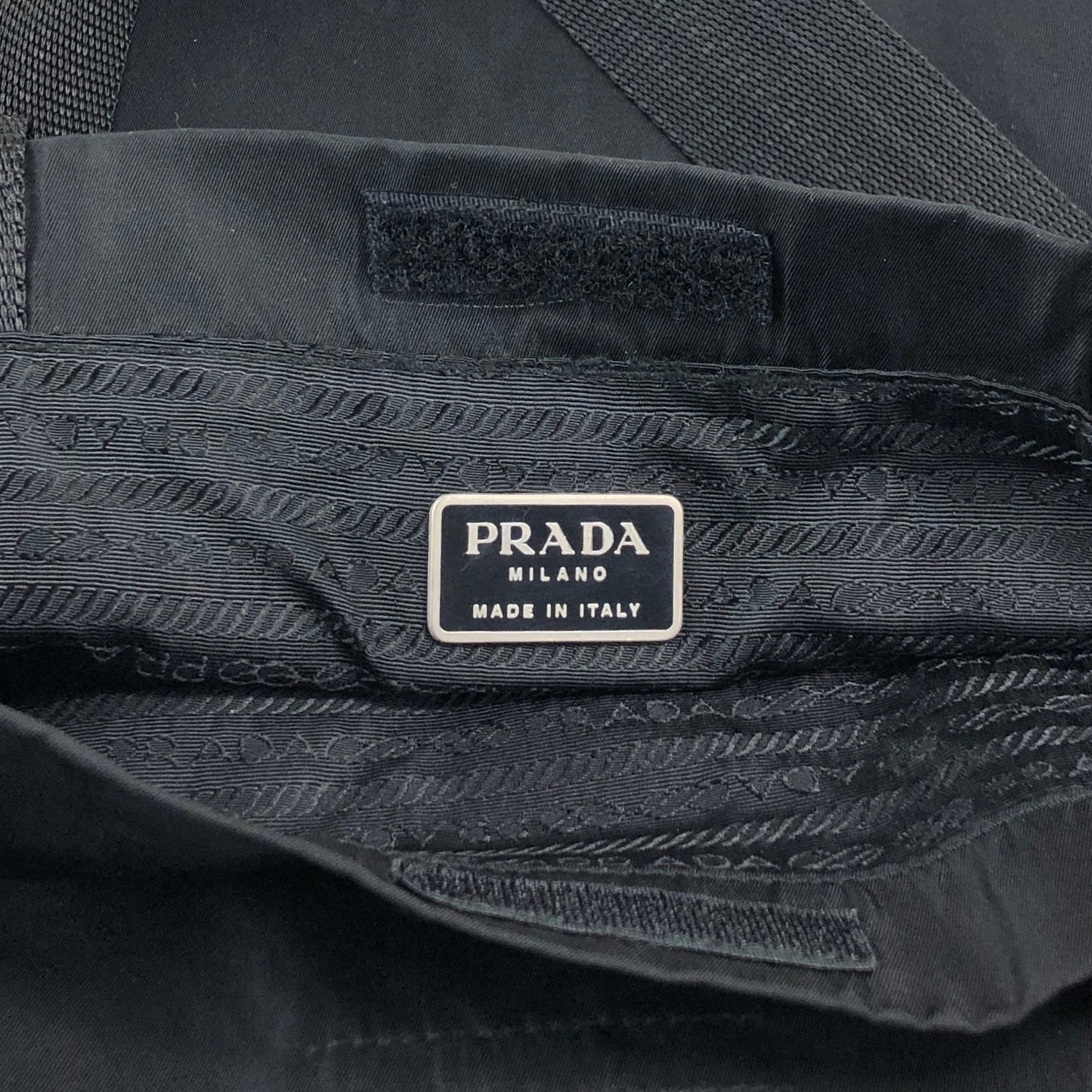 PRADA Tessuto Triangle Logo Handbag Totebag Black Vintage 5dvjjb