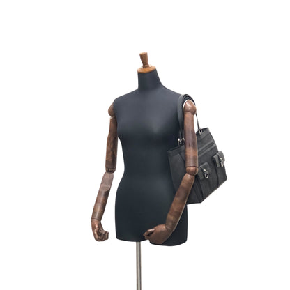 GUCCI GG Canvas Handbag Totebag Black 268639 Vintage jjx8f3