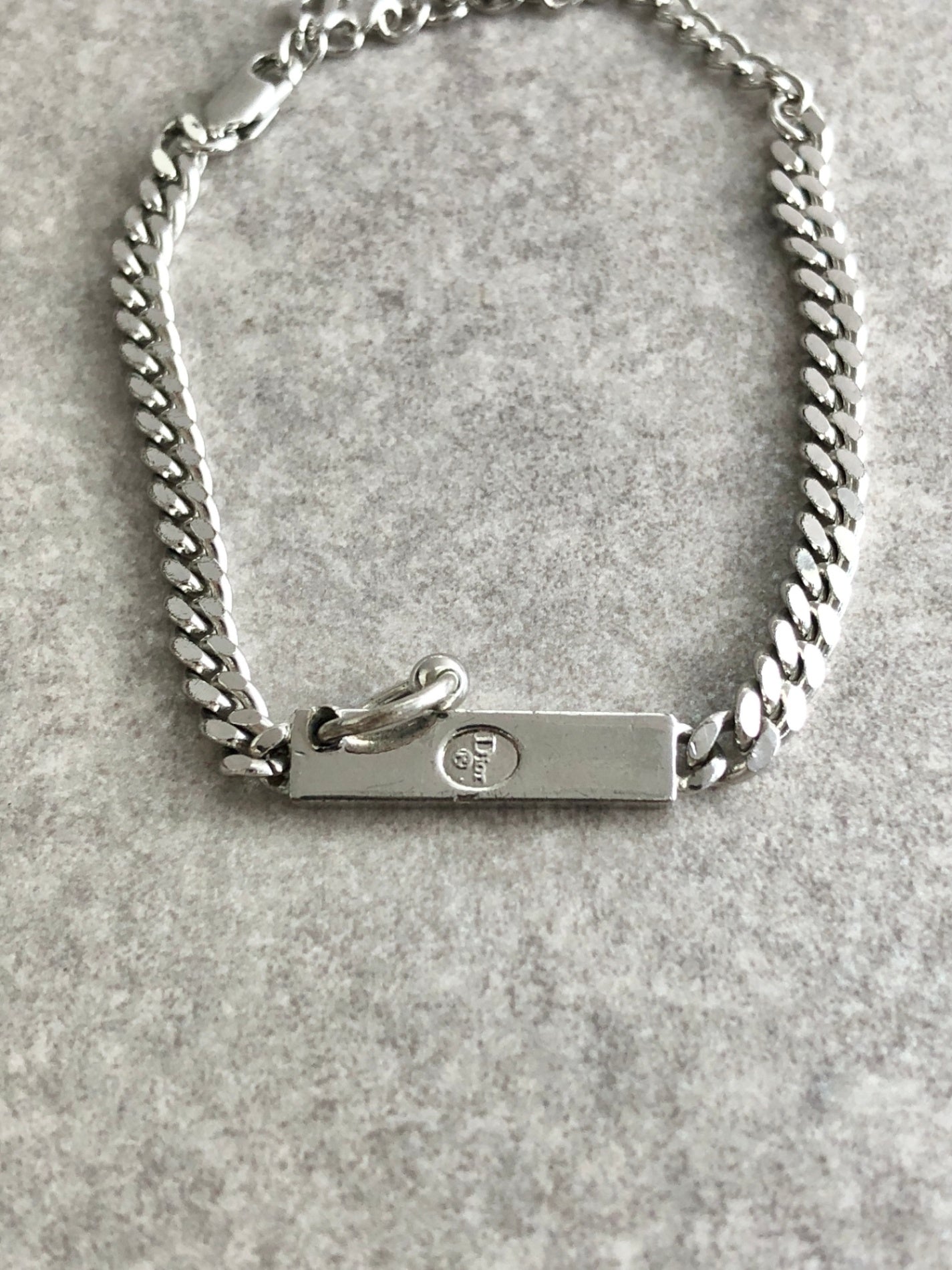 Christian Dior Logo Bracelet Silver Vintage 5ysiv3