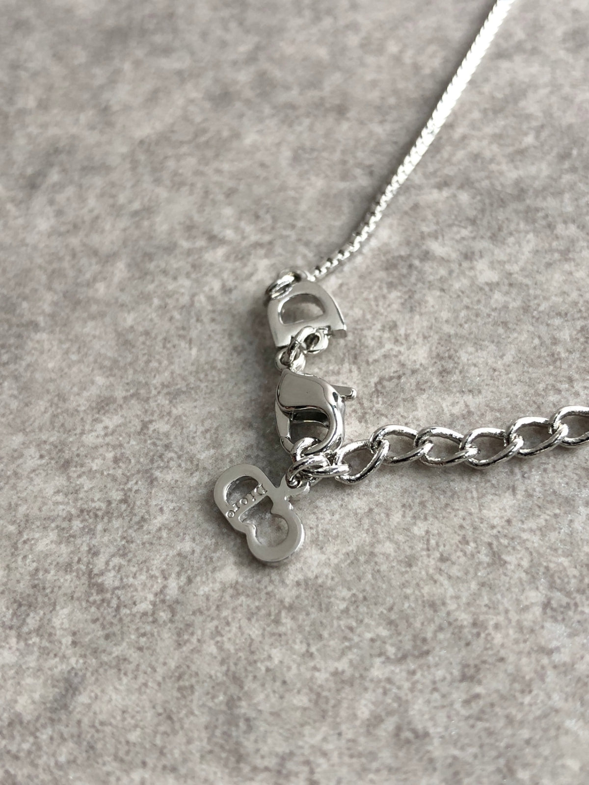 Christian Dior Cross Motif Necklace Silver Vintage 2v5a87