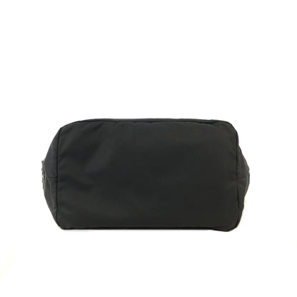 PRADA Triangle Logo Logo Motif Nylon Reversible Handbag Black Vintage arvf8t