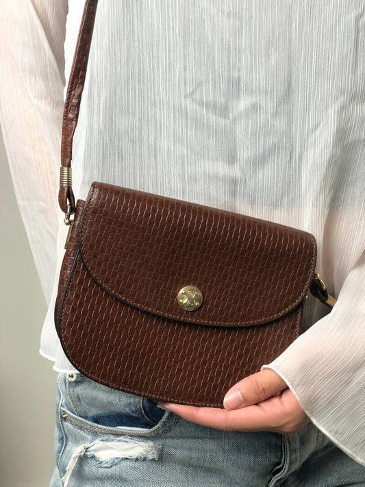 CELINE Triomphe Small Shoulder bag Brown Vintage mgieg8