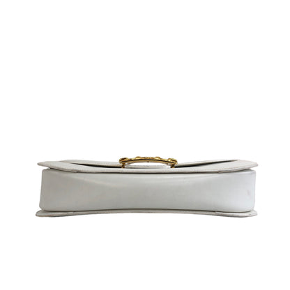 CELINE Horse Bit Leather Crossbody Shoulder bag White Vintage tkdtk2