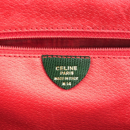 CELINE Circle Logo Two-way Handbag Shoulder bag Green Vintage 25jwbg