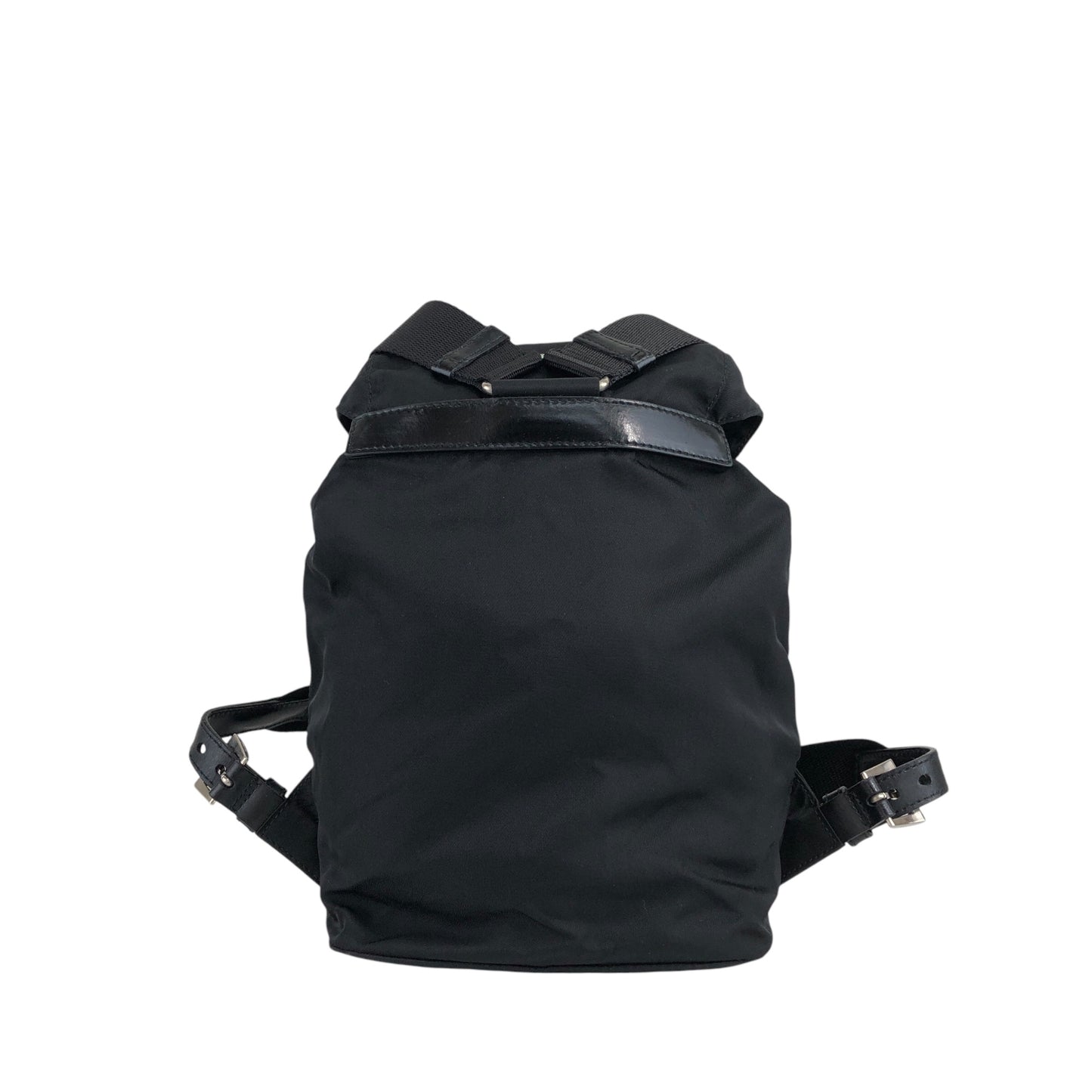 PRADA Triangle Logo Front Pocket Backpack Black Vintage wwwtfy