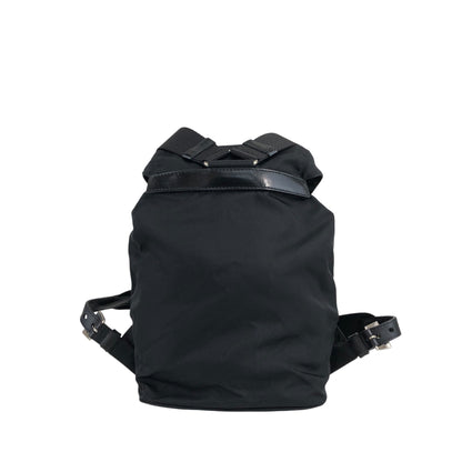 PRADA Triangle Logo Front Pocket Backpack Black Vintage wwwtfy