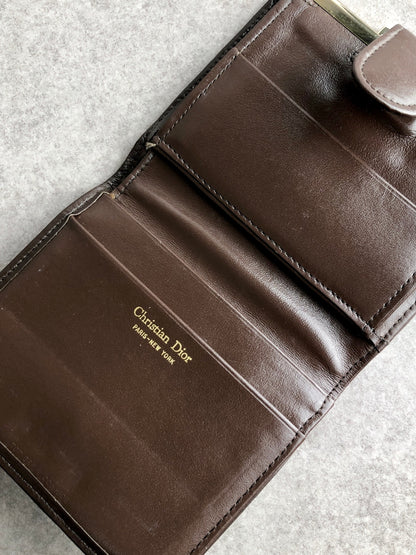 Christian Dior Trotter Clasp Folded Wallet Brown Vintage pvnvc5