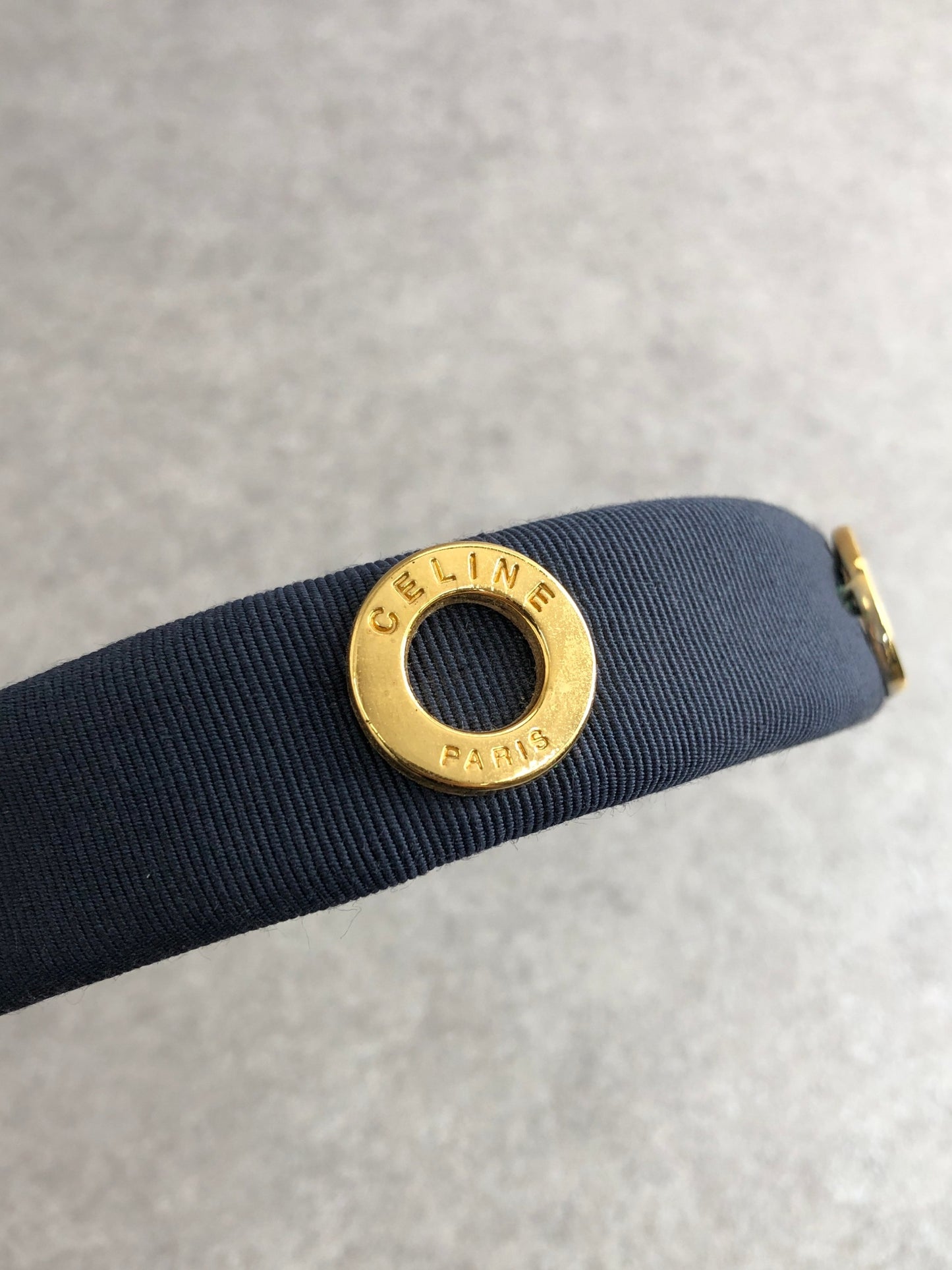 CELINE Circle Logo Headband Navy Vintage f7yt4g