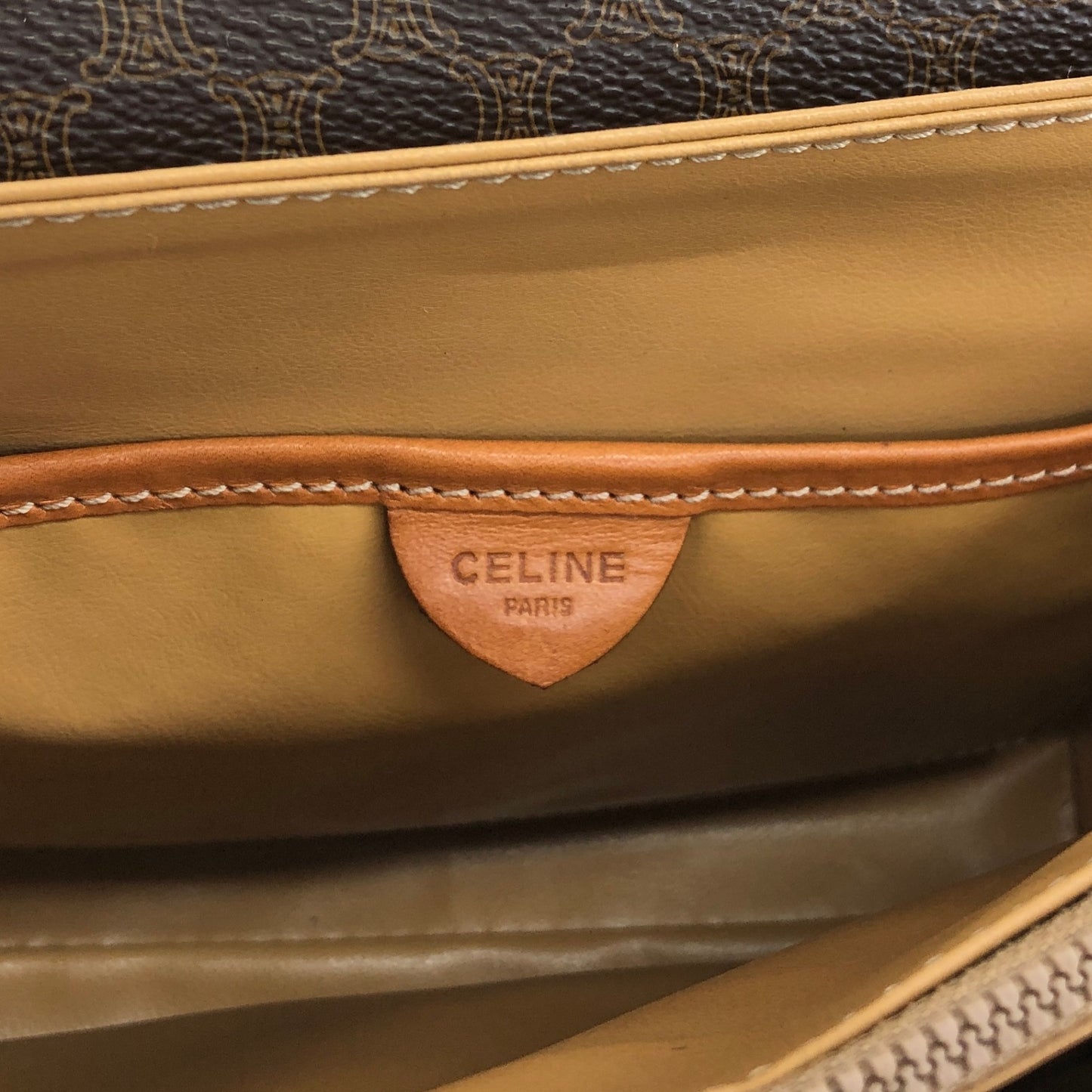 CELINE Macadam Horse Bit Shoulder bag Brown Vintage mcvths