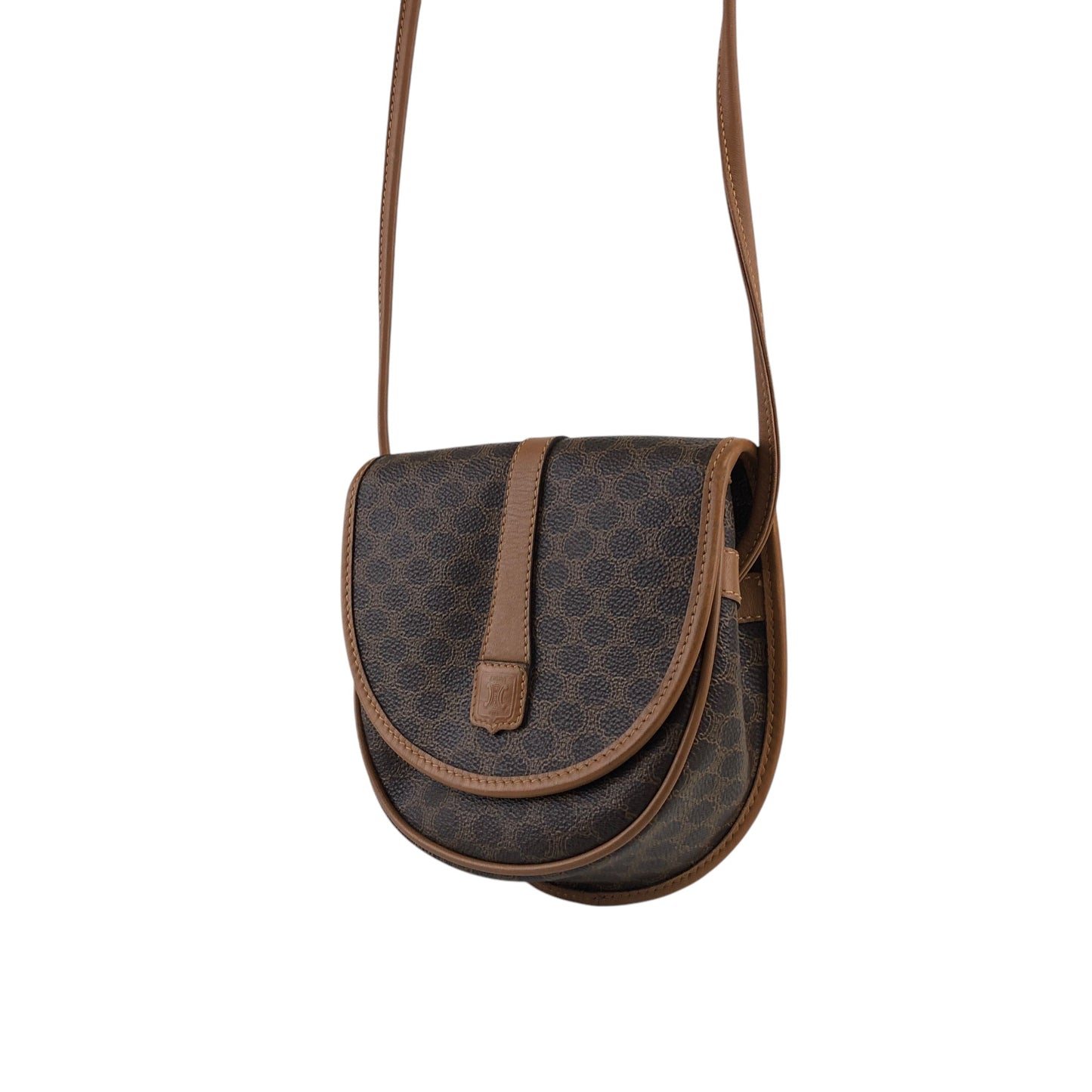 CELINE Macadam Blason Shoulder bag Brown Vintage ixr8dt