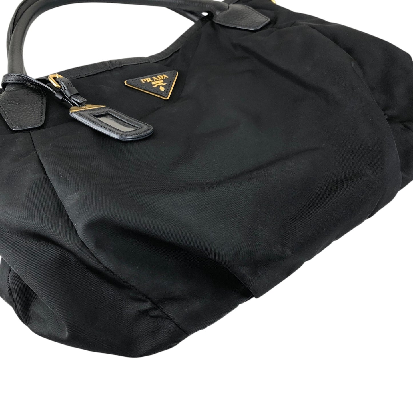 PRADA Tessuto Triangle Logo Two-way Handbag Shoulder bag Black Vintage jwasar