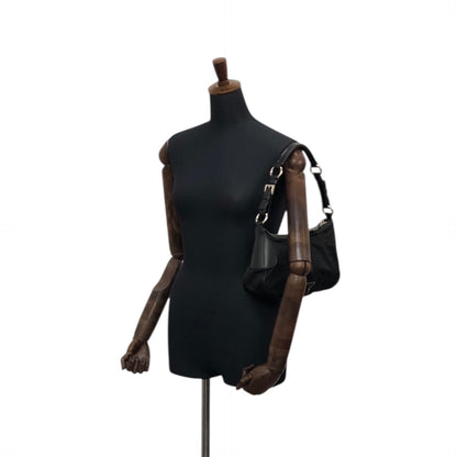 PRADA Triangle Logo   Shoulder bag Hobobag Black Vintage 4nfw5t