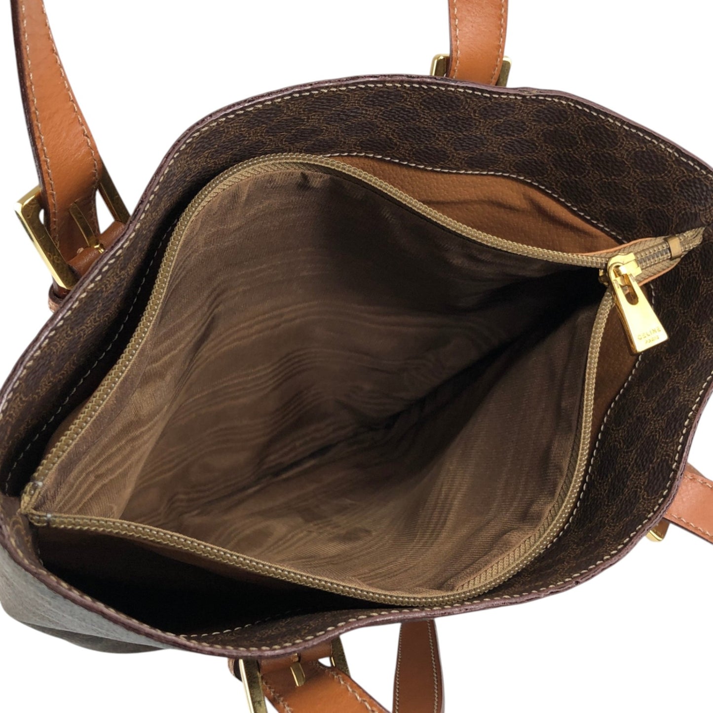 CELINE Macadam Blason Handbag Totebag Brown Vintage 6pe5na
